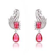 Picture of Low Price Platinum Plated Cubic Zirconia Dangle Earrings from Trust-worthy Supplier