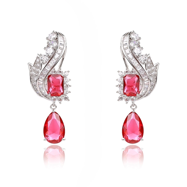 Picture of Low Price Platinum Plated Cubic Zirconia Dangle Earrings from Trust-worthy Supplier