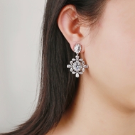 Picture of Unusual Big Cubic Zirconia Dangle Earrings