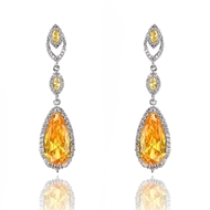 Picture of Copper or Brass Cubic Zirconia Dangle Earrings from Certified Factory