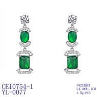 Picture of Irresistible Green Platinum Plated Dangle Earrings with Easy Return