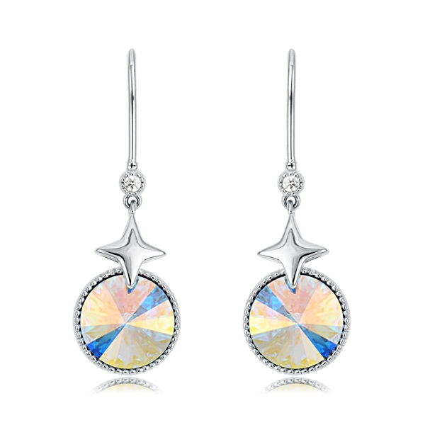 Picture of Delicate Platinum Plated Dangle Earrings with Worldwide Shipping