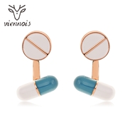 Picture of Zinc Alloy Blue Big Stud Earrings From Reliable Factory