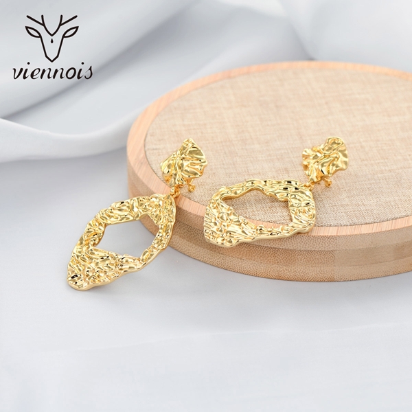 Picture of Pretty Big Gold Plated Dangle Earrings