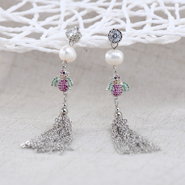 Picture of Top fresh water pearl Classic Dangle Earrings