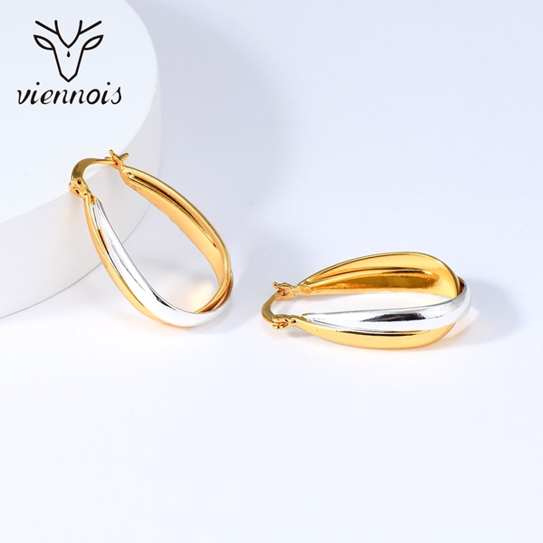 Picture of Attractive Multi-tone Plated Zinc Alloy Big Hoop Earrings For Your Occasions