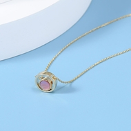 Picture of Irresistible Pink Gold Plated Pendant Necklace As a Gift