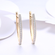 Picture of Buy Gold Plated Delicate Big Hoop Earrings with Wow Elements