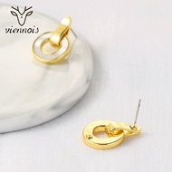 Picture of Zinc Alloy Gold Plated Stud Earrings with Full Guarantee