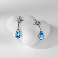 Picture of Eye-Catching Blue Swarovski Element Dangle Earrings with Member Discount