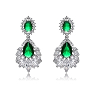 Picture of Pretty Cubic Zirconia Green Dangle Earrings