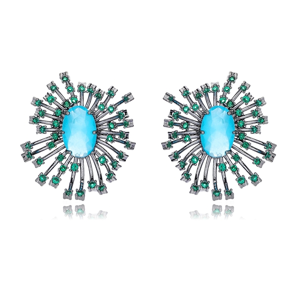 Picture of Origninal Medium Blue Stud Earrings