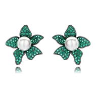 Picture of Inexpensive Gunmetal Plated Green Stud Earrings from Reliable Manufacturer