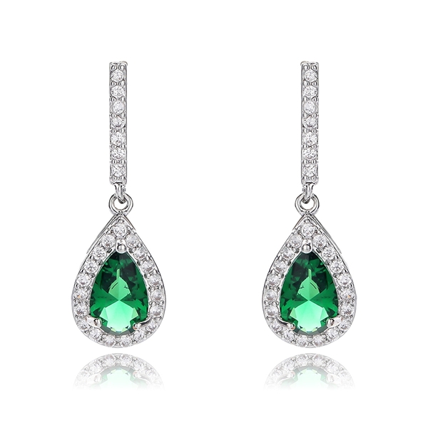 Picture of Nice Cubic Zirconia Green Dangle Earrings from Editor Picks