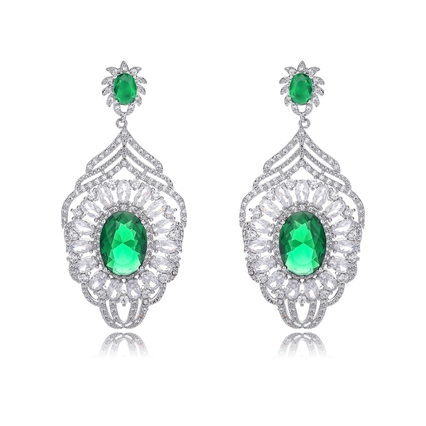 Picture of Luxury Platinum Plated Dangle Earrings with 3~7 Day Delivery