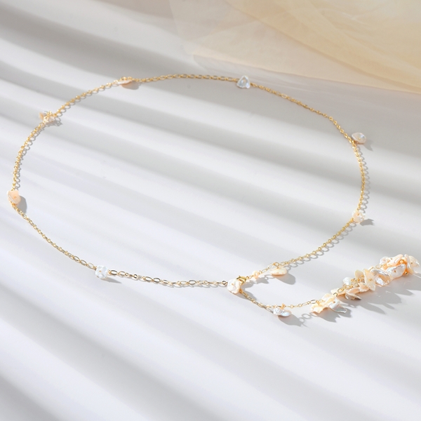 Picture of Great Artificial Pearl Gold Plated Long Pendant