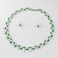 Show details for Designer Platinum Plated Green 2 Piece Jewelry Set with No-Risk Return Show details for Designer Platinum Plated Green 2 Piece Jewelry Set with No-Risk Return