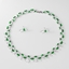 Show details for Designer Platinum Plated Green 2 Piece Jewelry Set with No-Risk Return