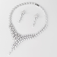 Show details for Reasonably Priced Platinum Plated Luxury 2 Piece Jewelry Set from Reliable Manufacturer Show details for Reasonably Priced Platinum Plated Luxury 2 Piece Jewelry Set from Reliable Manufacturer