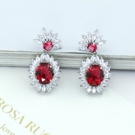 Picture of Great Cubic Zirconia Platinum Plated Dangle Earrings