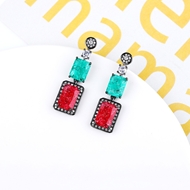 Picture of Unique Cubic Zirconia Colorful Dangle Earrings