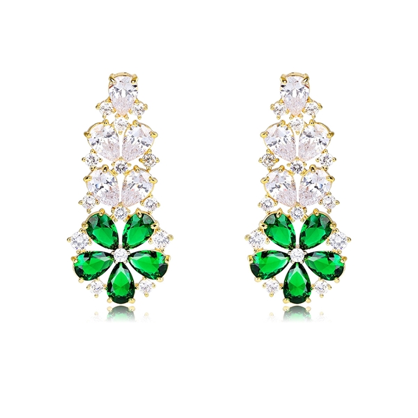 Picture of Low Price Gold Plated Green Dangle Earrings