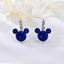 Show details for Recommended Blue Platinum Plated Small Hoop Earrings from Top Designer