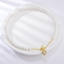 Show details for Gold Plated White Short Chain Necklace at Super Low Price