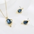 Picture of Good Quality Swarovski Element Blue 2 Piece Jewelry Set