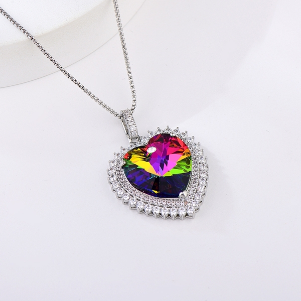 Picture of Great Swarovski Element Colorful Pendant Necklace