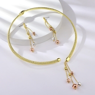 Show details for New Season Gold Plated Zinc Alloy 2 Piece Jewelry Set