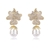 Picture of Delicate Cubic Zirconia Gold Plated Dangle Earrings