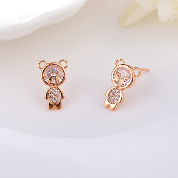 Picture of Delicate Rose Gold Plated Stud Earrings of Original Design