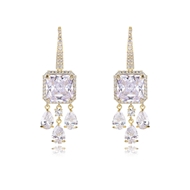 Picture of Copper or Brass Cubic Zirconia Dangle Earrings at Unbeatable Price