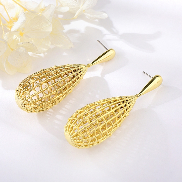 Picture of Origninal Big Gold Plated Dangle Earrings