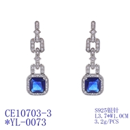 Picture of Top Cubic Zirconia Blue Dangle Earrings