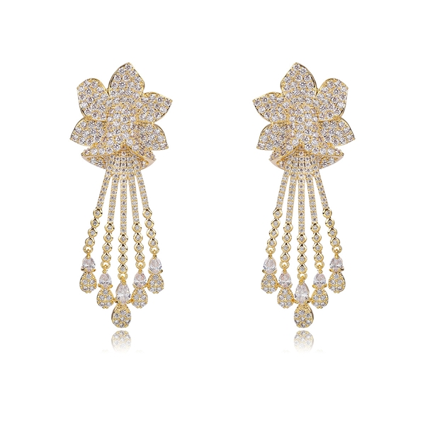 Picture of Luxury Gold Plated Dangle Earrings with Speedy Delivery