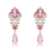 Picture of Distinctive Pink Cubic Zirconia Dangle Earrings with Low MOQ