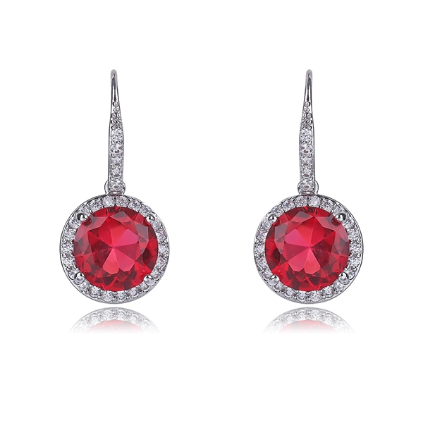 Picture of Charming Red Platinum Plated Dangle Earrings As a Gift