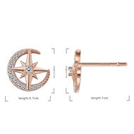 Picture of 925 Sterling Silver Rose Gold Plated Stud Earrings at Factory Price