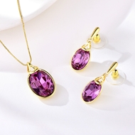 Picture of Delicate Artificial Crystal Zinc Alloy 2 Piece Jewelry Set