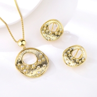 Show details for Trendy Gold Plated Big Necklace and Earring Set with No-Risk Refund