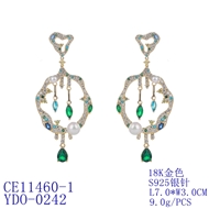 Picture of Hot Selling Green Copper or Brass Dangle Earrings Shopping