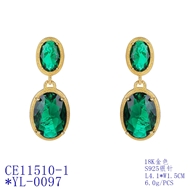 Picture of Attractive Green Copper or Brass Dangle Earrings For Your Occasions