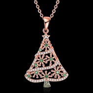 Picture of Unique Cubic Zirconia Rose Gold Plated  Necklace