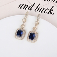 Picture of Good Quality Cubic Zirconia Gold Plated Dangle Earrings