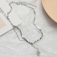 Picture of Delicate Platinum Plated Short Chain Necklace with Fast Shipping