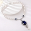 Show details for Sparkly Big Blue Short Chain Necklace