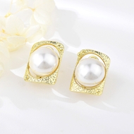 Picture of New Artificial Pearl Zinc Alloy Stud Earrings