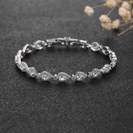 Picture of Nice Cubic Zirconia Platinum Plated Fashion Bracelet